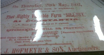 1902 auction notice for Sillery farm